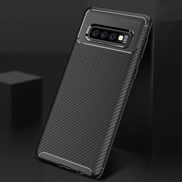 Galaxy S10 Plus Frosted Carbon Fiber Shockproof Soft Case - Image 3