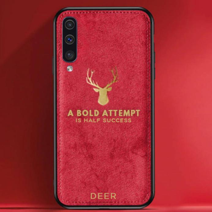 Galaxy A50 Luxury Gold Textured Deer Pattern Soft Case - Image 3