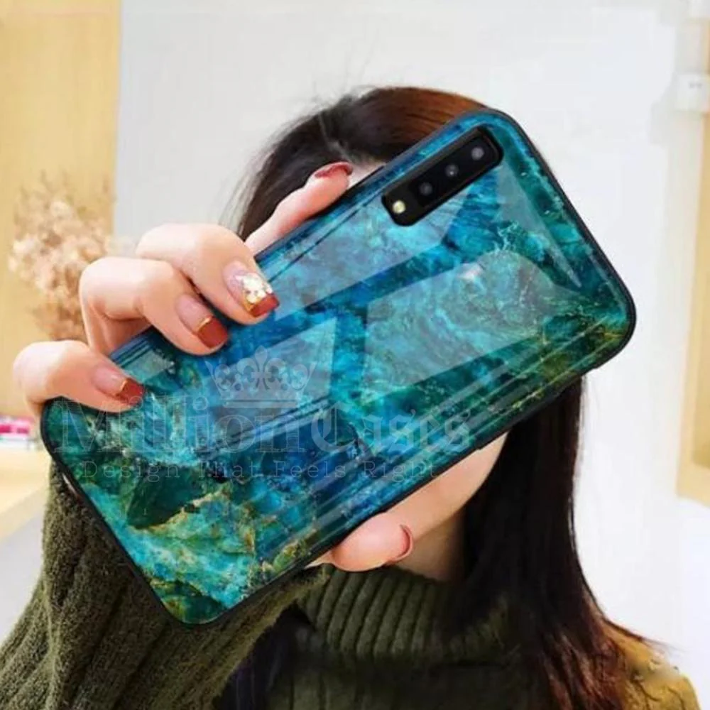 Galaxy A50 Soothing Sea Pattern Marble Glass Back Case - Image 2