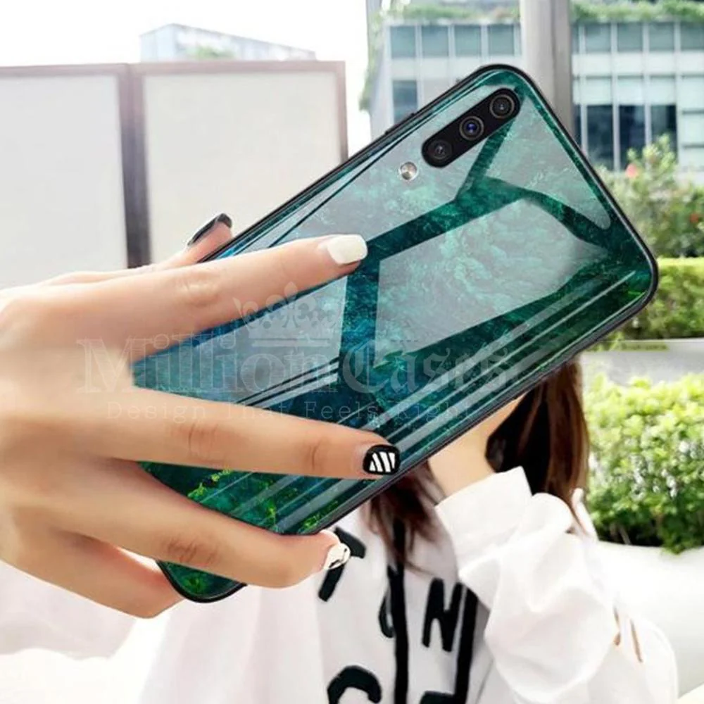 Galaxy A50 Soothing Sea Pattern Marble Glass Back Case - Image 4