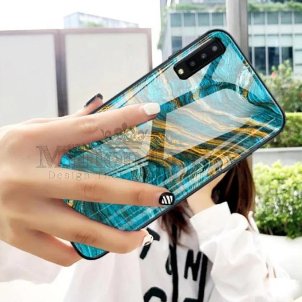 Galaxy A50 Soothing Sea Pattern Marble Glass Back Case - Image 5