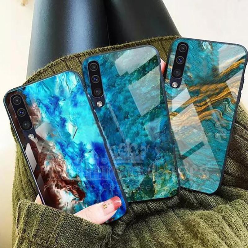 Galaxy A50 Soothing Sea Pattern Marble Glass Back Case - Image 6