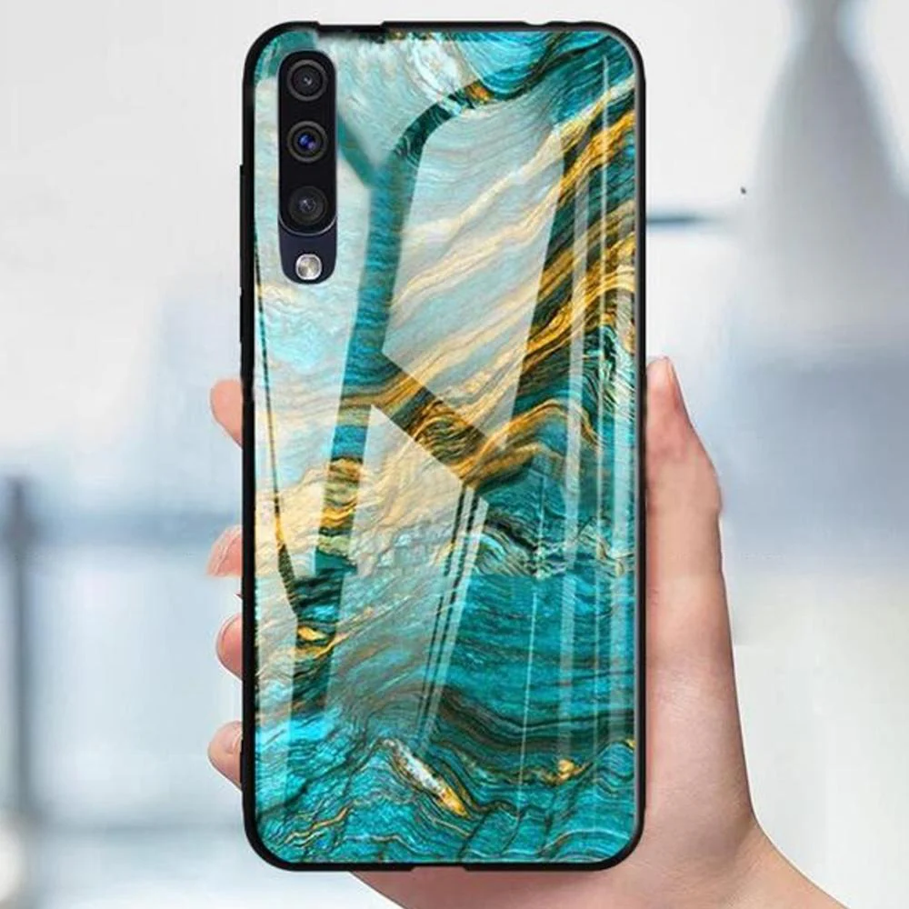 Galaxy A50 Soothing Sea Pattern Marble Glass Back Case - Image 7