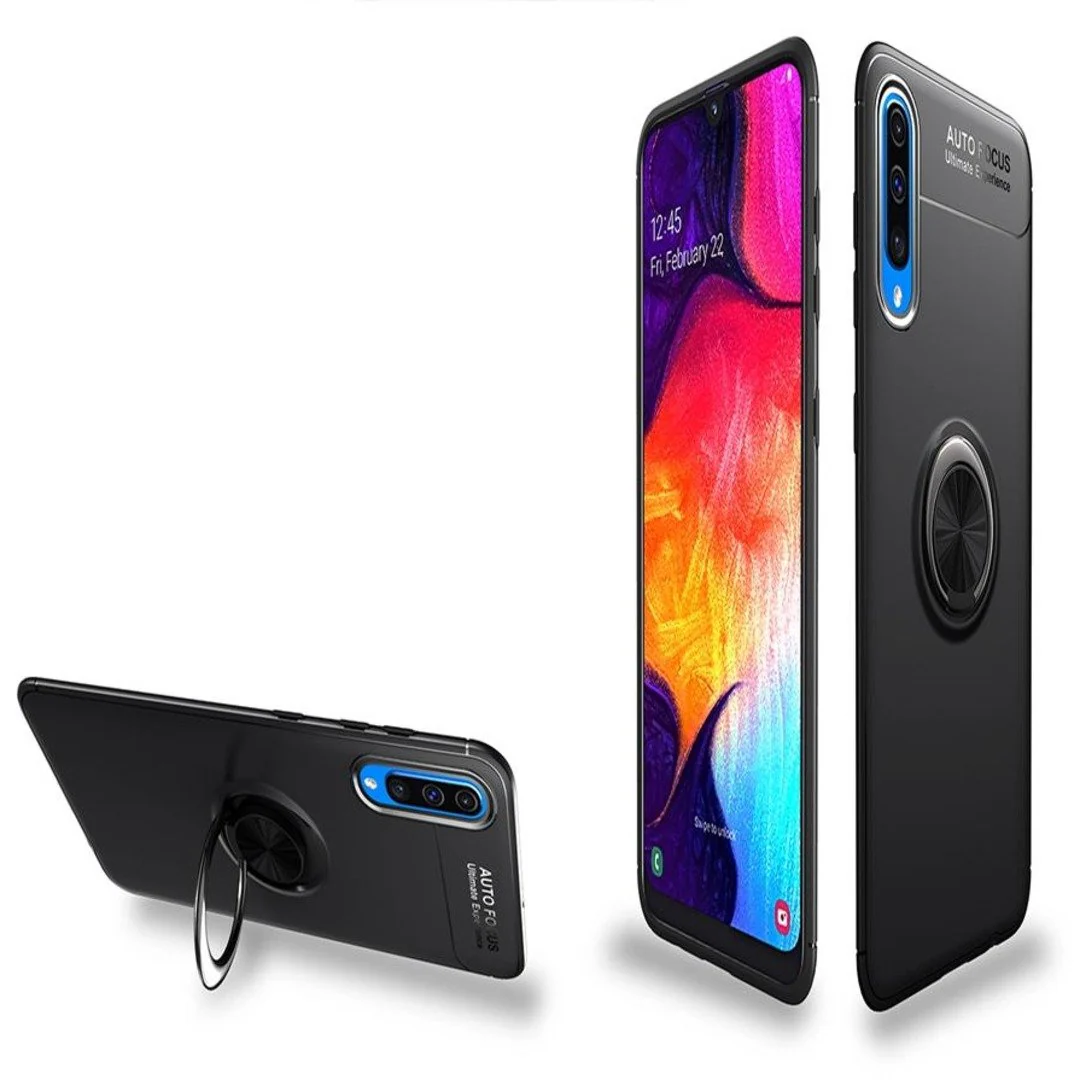 Galaxy A50s Metallic Finger Ring Holder Matte Case - Image 11