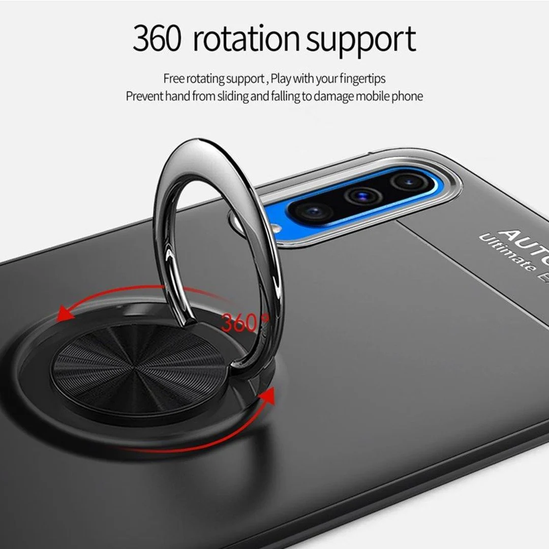 Galaxy A50s Metallic Finger Ring Holder Matte Case - Image 12