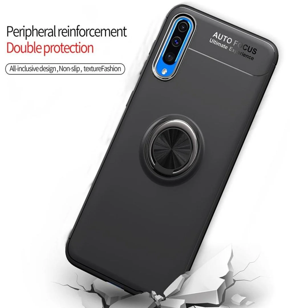 Galaxy A50s Metallic Finger Ring Holder Matte Case - Image 14