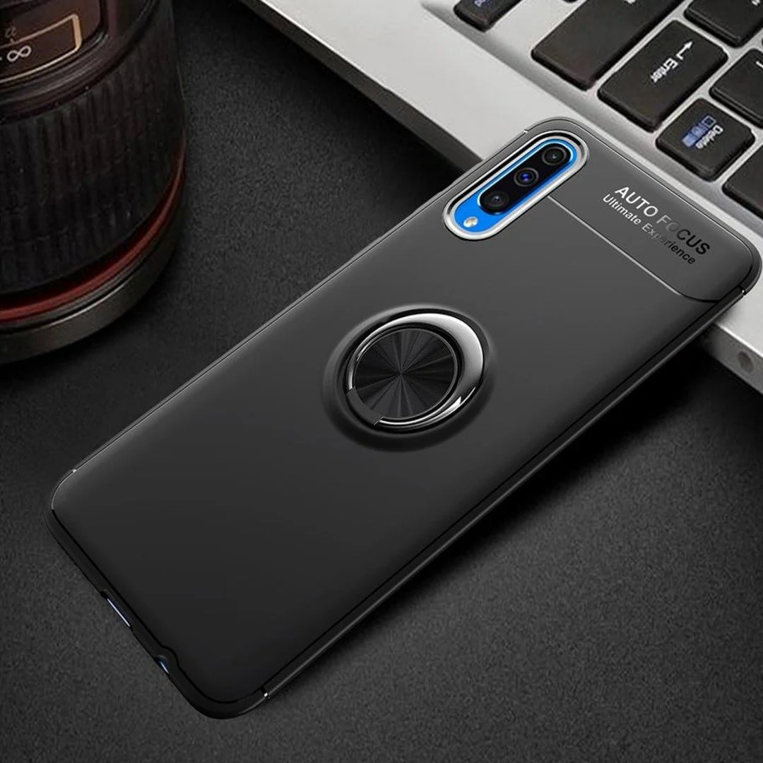 Galaxy A50s Metallic Finger Ring Holder Matte Case - Image 4