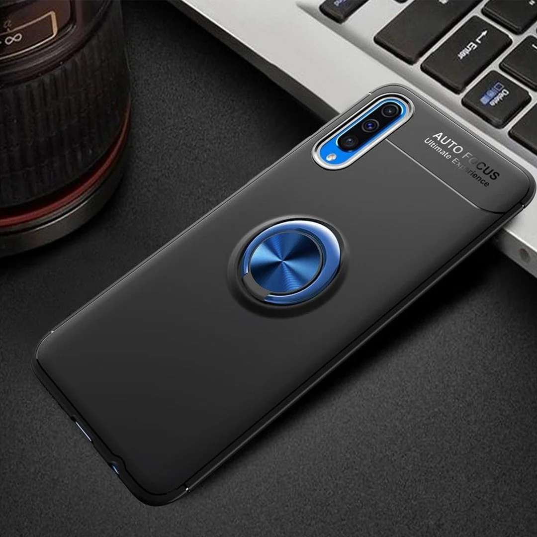 Galaxy A50s Metallic Finger Ring Holder Matte Case - Image 5