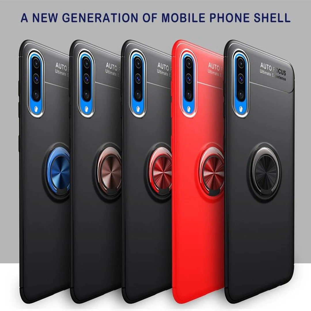 Galaxy A50s Metallic Finger Ring Holder Matte Case - Image 6
