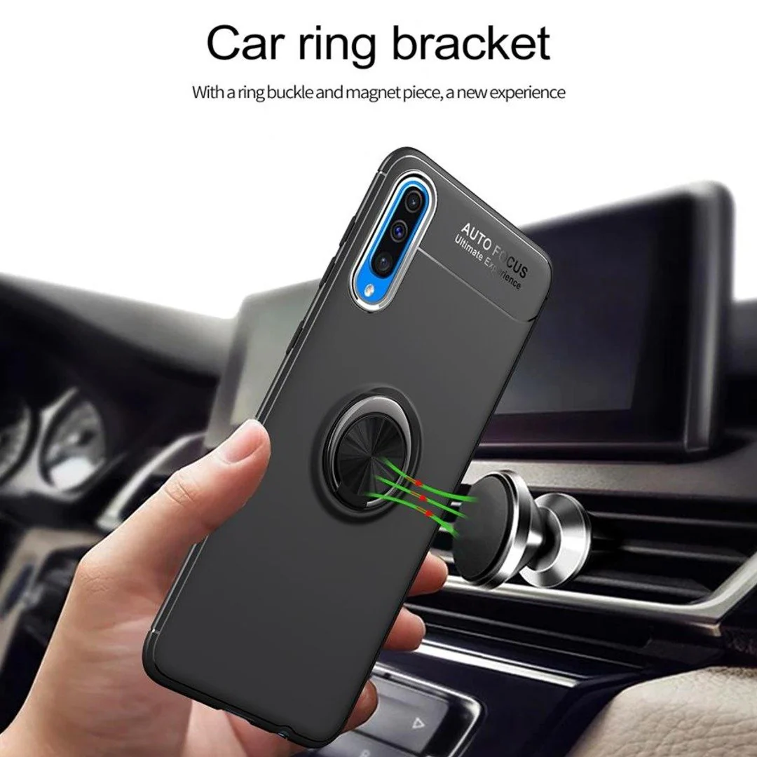 Galaxy A50s Metallic Finger Ring Holder Matte Case - Image 7