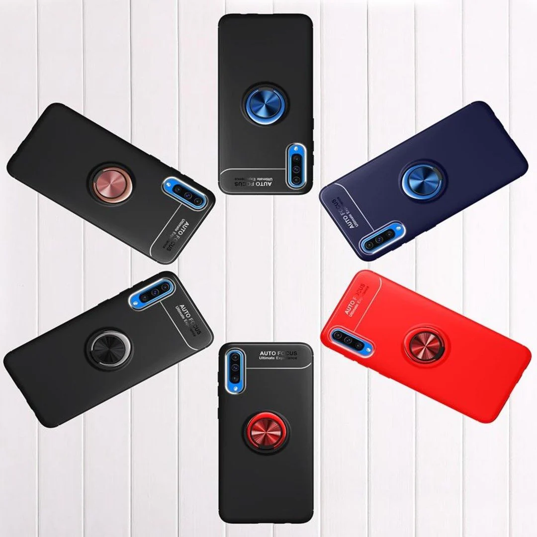 Galaxy A50s Metallic Finger Ring Holder Matte Case - Image 8