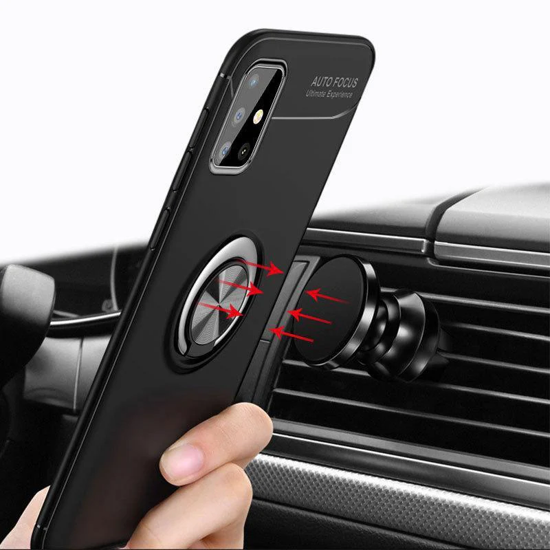 Galaxy A51 (3 in 1 Combo) Metallic Ring Case + Tempered Glass + Earphones - Image 6