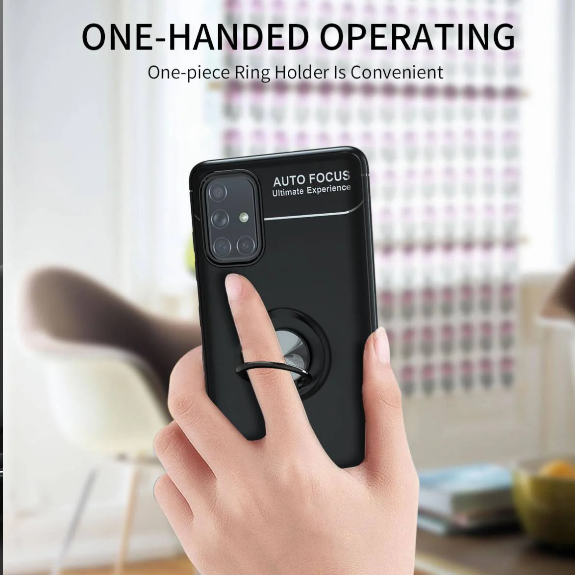 Galaxy A51 Metallic Finger Ring Holder Matte Case - Image 11