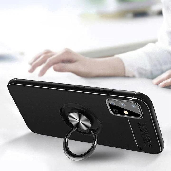 Galaxy A51 Metallic Finger Ring Holder Matte Case - Image 16