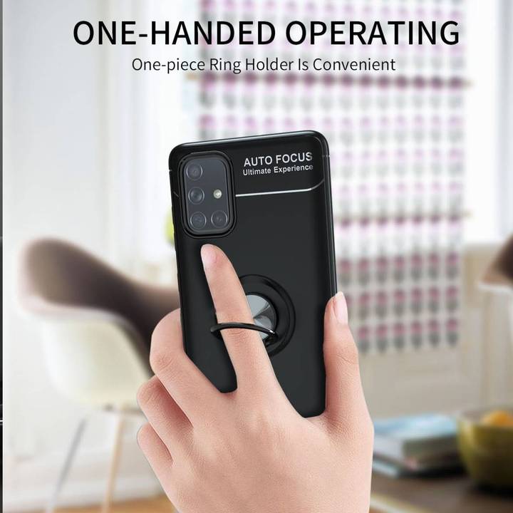 Galaxy A51 Metallic Finger Ring Holder Matte Case - Image 20