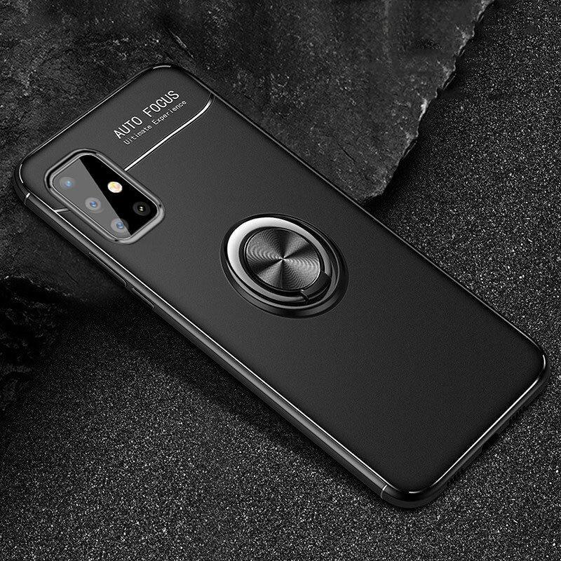 Galaxy A51 Metallic Finger Ring Holder Matte Case - Image 4