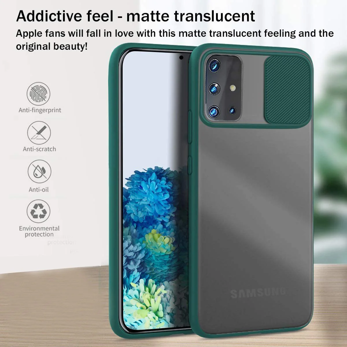 Galaxy A71 Camera Lens Slide Protection Matte Case - Image 6