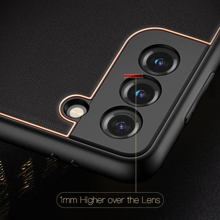 Galaxy S21 Series Leather Textured Gold Plated Case - Image 6