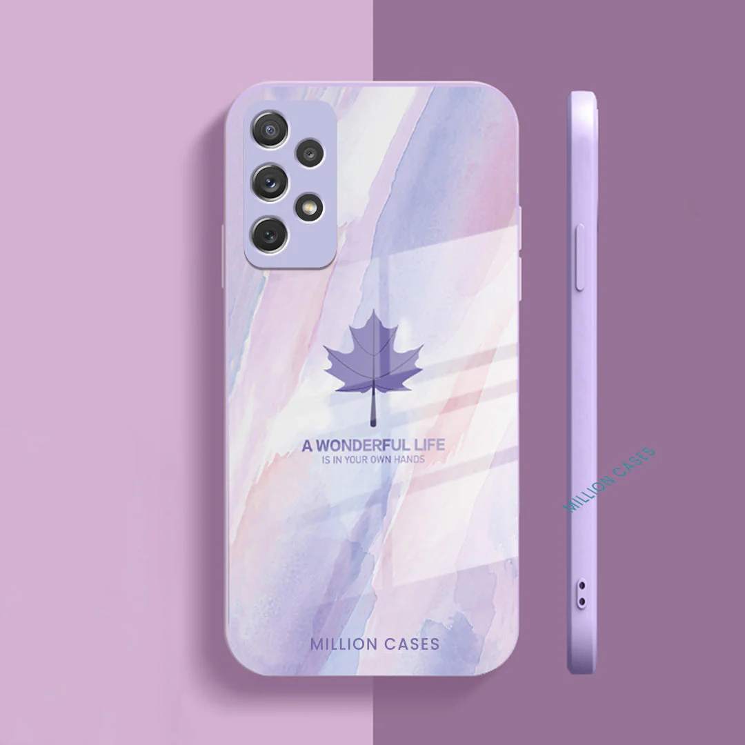 Galaxy A72 Watercolor Mapple Leaf Glass Case - Image 4