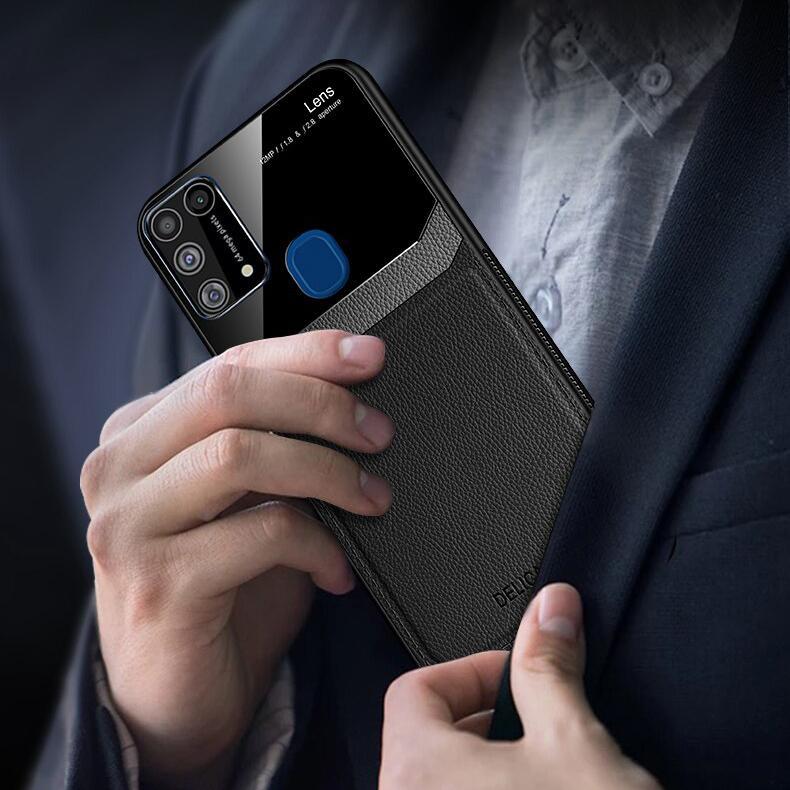 Galaxy M Series Sleek Slim Leather Glass Case - Image 3