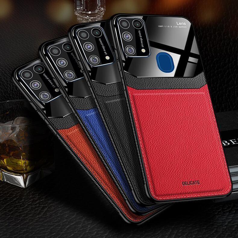 Galaxy M Series Sleek Slim Leather Glass Case - Image 6