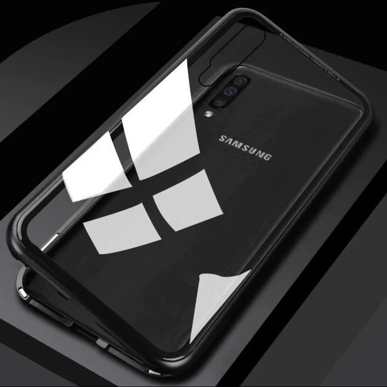 Galaxy M40 Electronic Auto-Fit Magnetic Transparent Glass Case - Image 2
