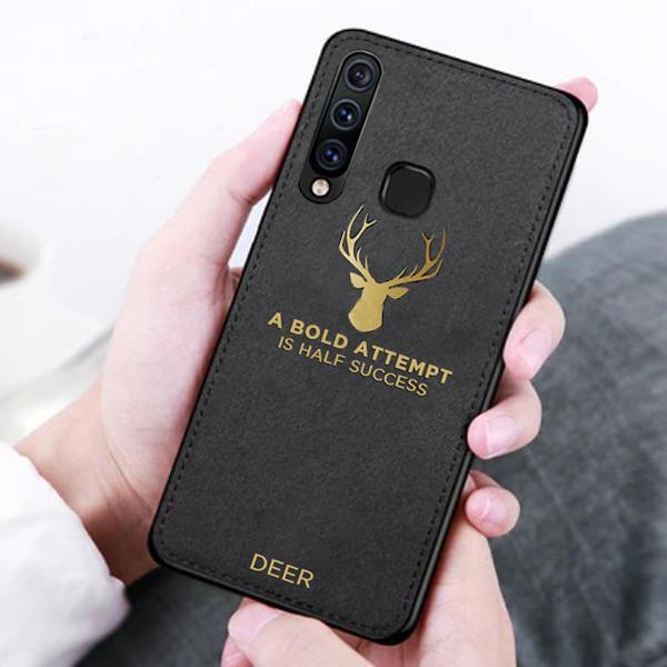 Galaxy M40 Luxury Gold Textured Deer Pattern Soft Case - Image 2