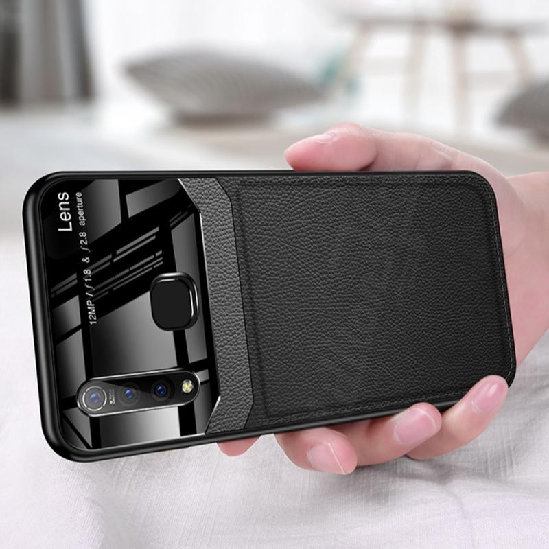 Galaxy M40 Sleek Slim Leather Glass Case - Image 5