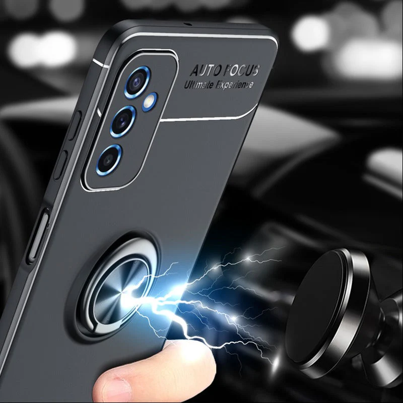 Galaxy M52 Metallic Finger Ring Holder Matte Case - Image 6