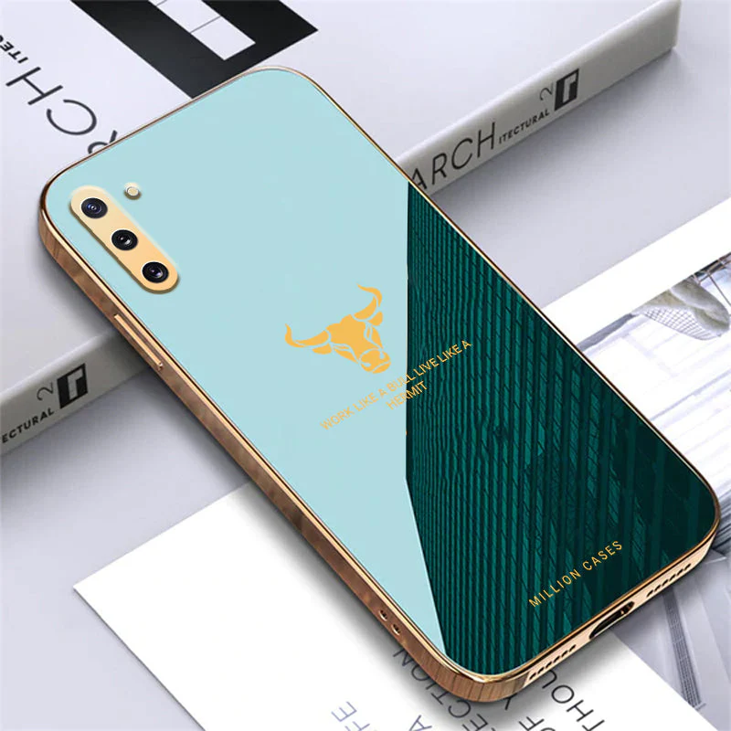 Galaxy Note 10 Electroplating Bull Pattern Glass Case - Image 2