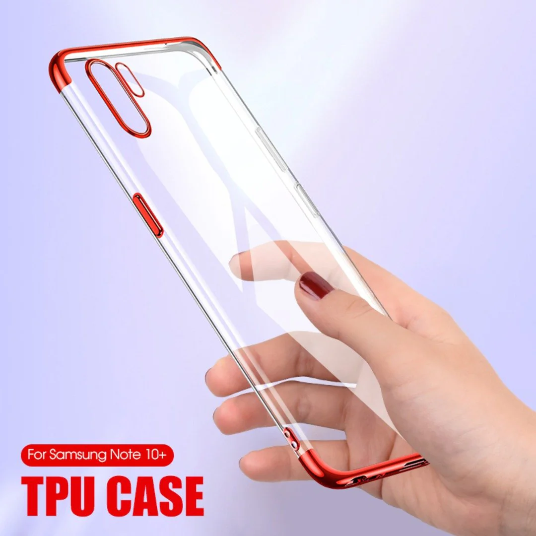 Galaxy Note 10 Electroplating Silicone Transparent Glitter Case - Image 5