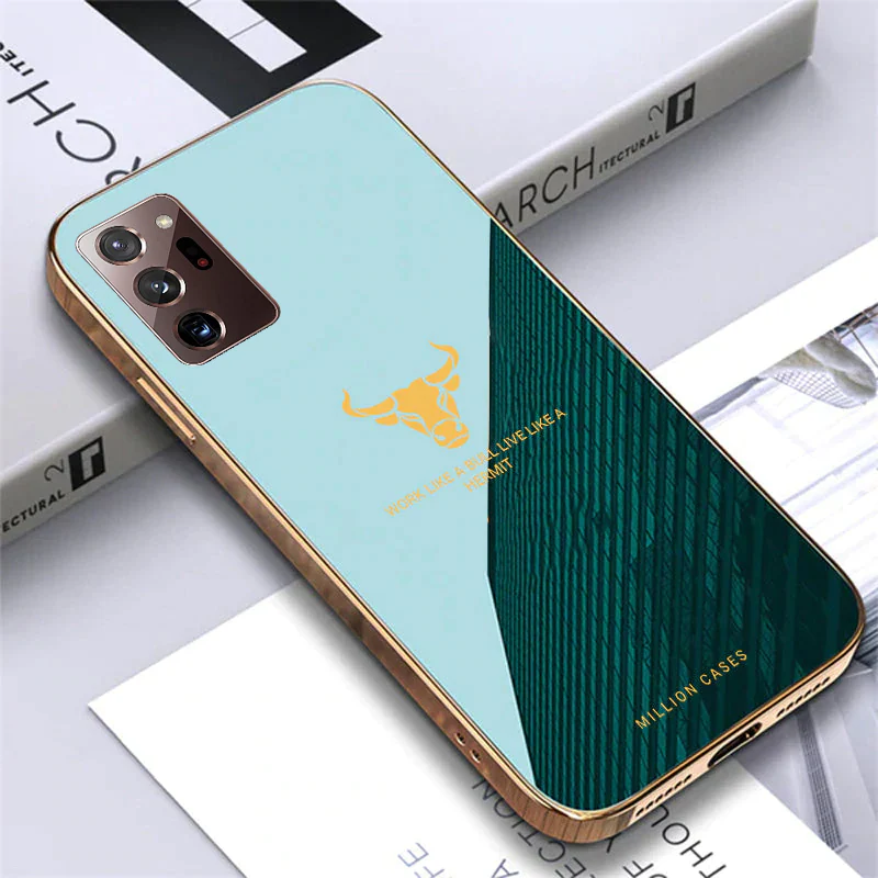 Galaxy Note 20 Ultra Electroplating Bull Pattern Glass Case - Image 3