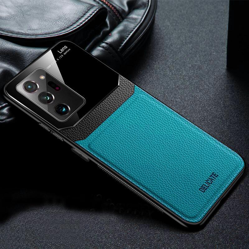 Galaxy Note 20 Ultra Sleek Slim Leather Glass Case - Image 5