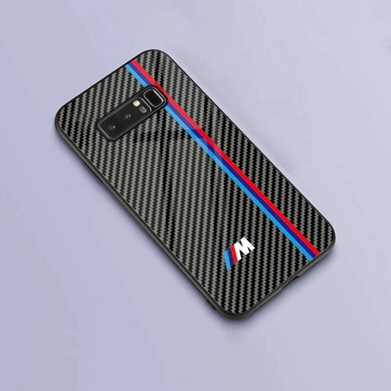 Galaxy Note 9 3D Carbon Fiber Pattern Glass Case - Image 3