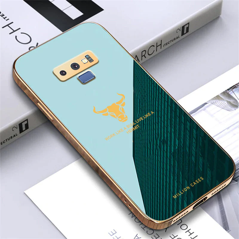 Galaxy Note 9 Bull Pattern Electroplating Glass Case - Image 2