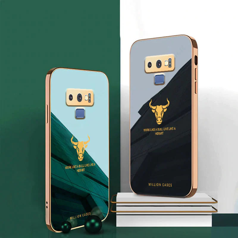 Galaxy Note 9 Bull Pattern Electroplating Glass Case - Image 3
