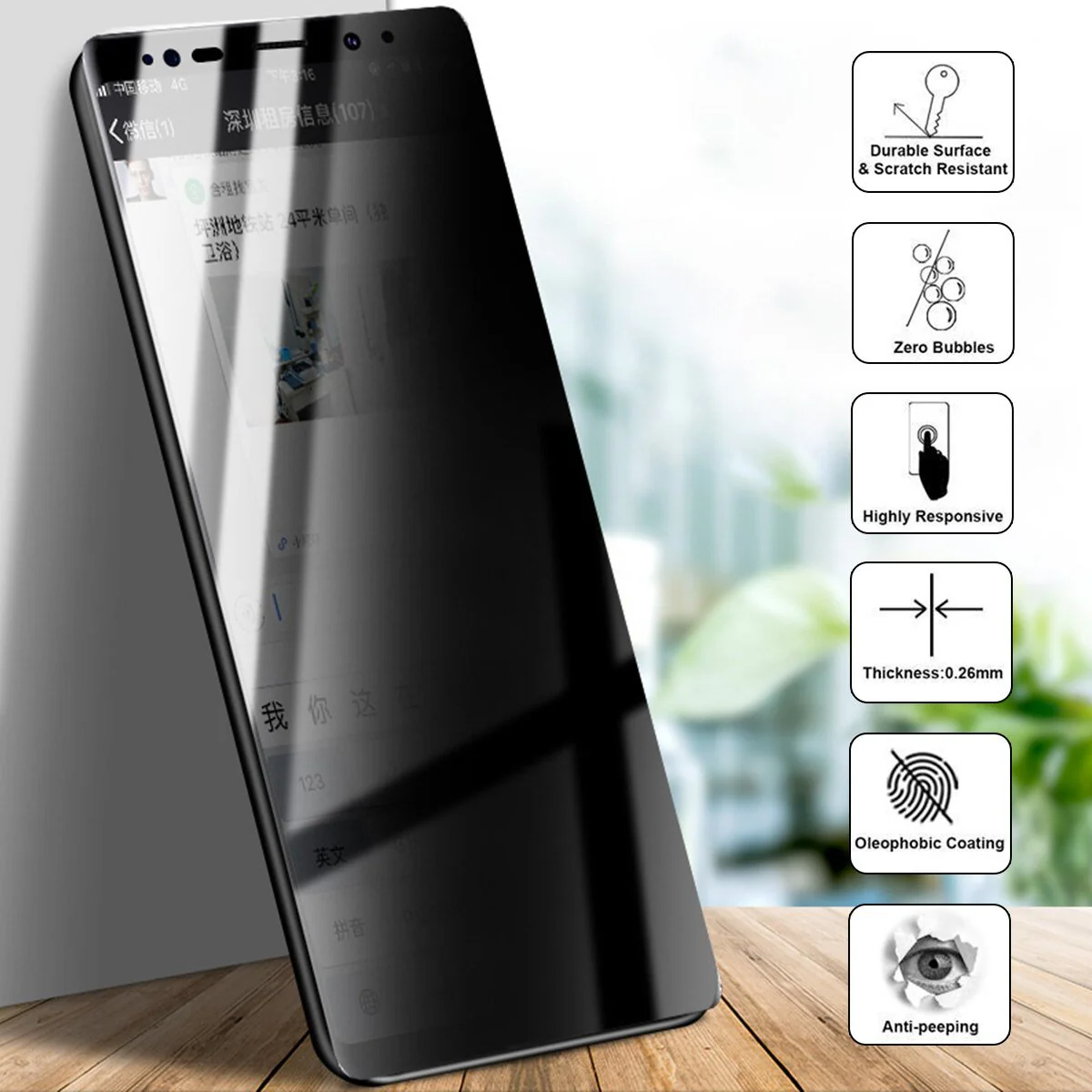 Galaxy Note 9 Privacy Tempered Glass [ Anti- Spy Glass] - Image 3