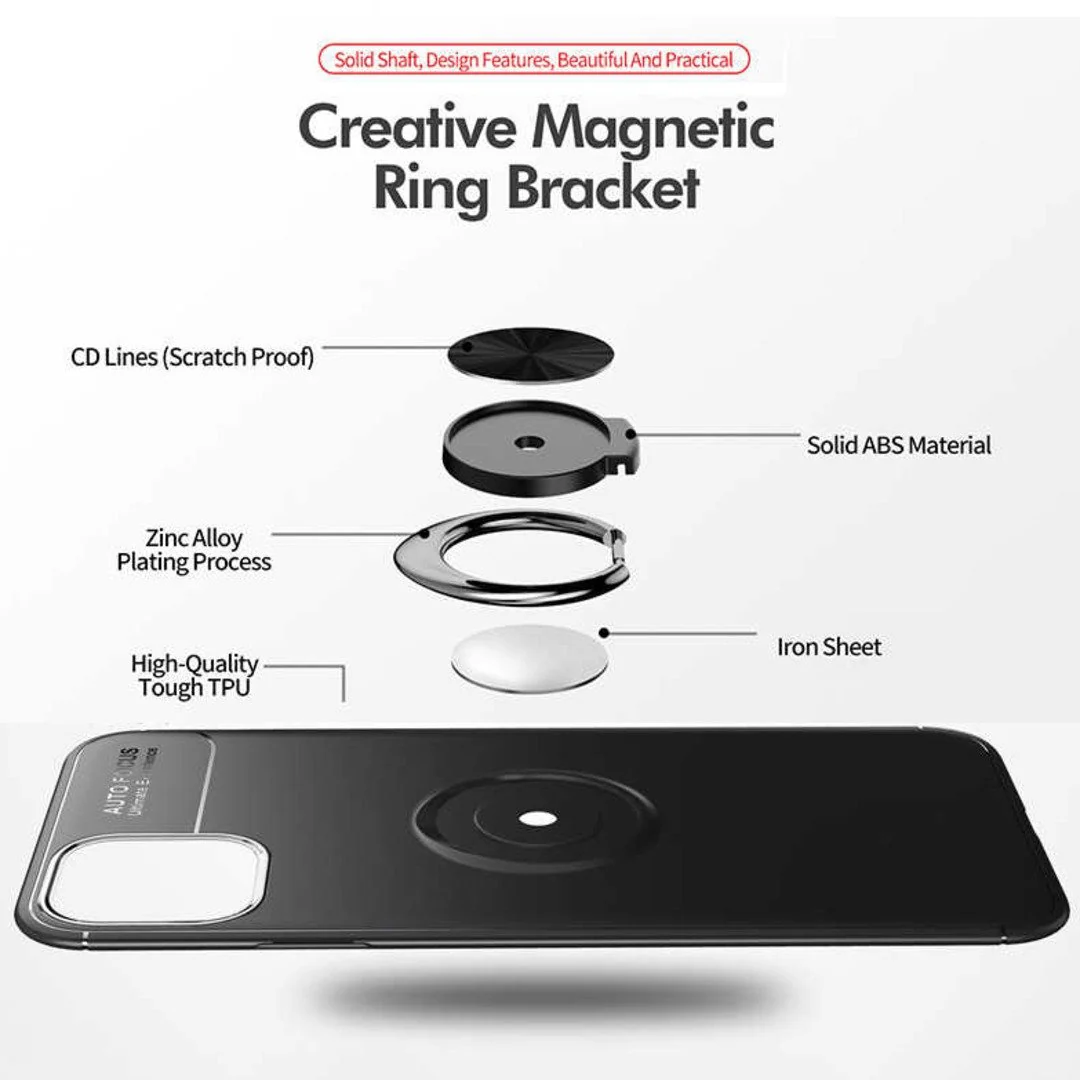 Galaxy S10 Lite Metallic Finger Ring Holder Matte Case - Image 7