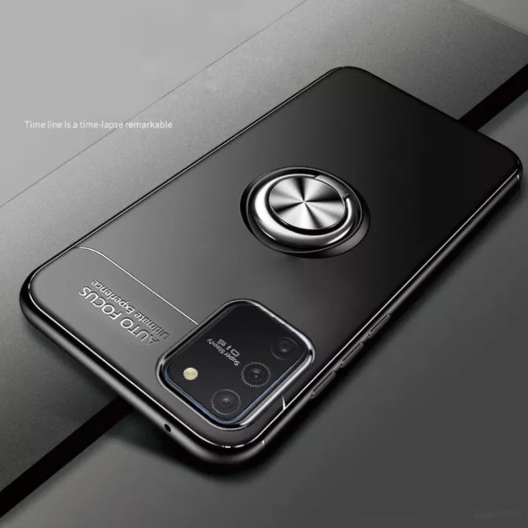 Galaxy S10 Lite (3 in 1 Combo) Metallic Ring Case + Tempered Glass + Earphones - Image 2