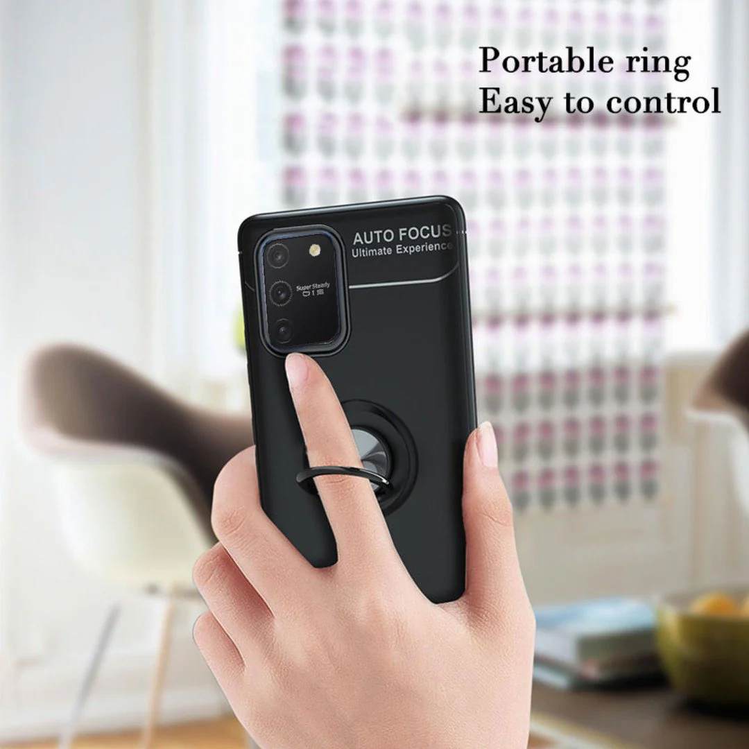 Galaxy S10 Lite (3 in 1 Combo) Metallic Ring Case + Tempered Glass + Earphones - Image 5
