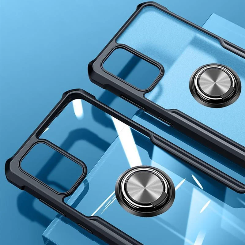 Galaxy S10 Lite Shockproof Transparent Metallic Ring Holder Case - Image 6