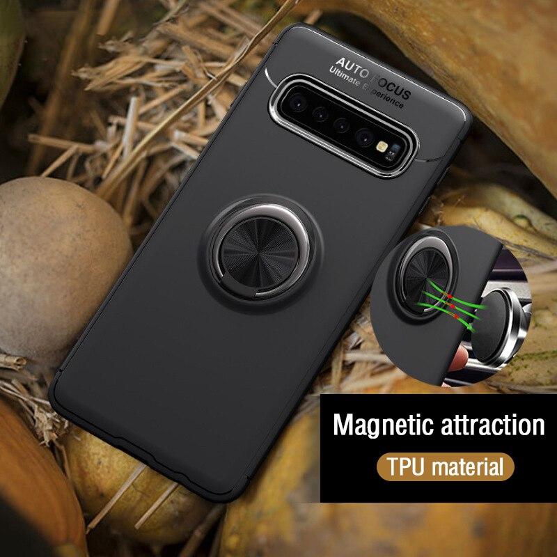 Galaxy S10 Metallic Finger Ring Holder Matte Case - Image 11