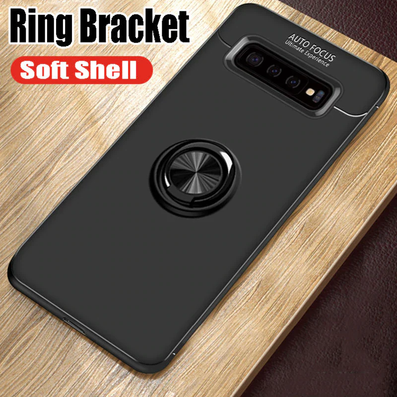 Galaxy S10 Metallic Finger Ring Holder Matte Case - Image 3
