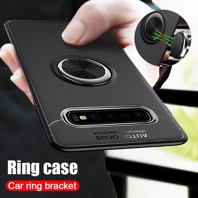 Galaxy S10 Metallic Finger Ring Holder Matte Case - Image 4