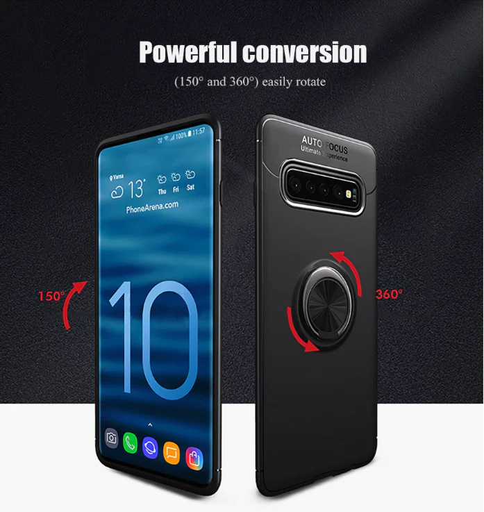 Galaxy S10 Metallic Finger Ring Holder Matte Case - Image 5
