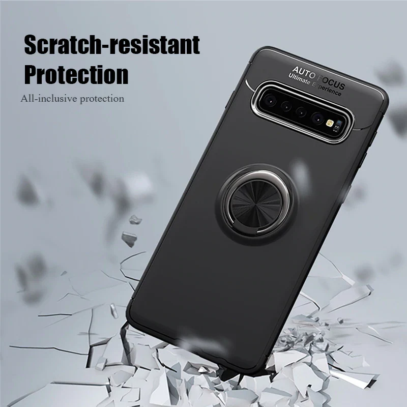 Galaxy S10 Metallic Finger Ring Holder Matte Case - Image 6