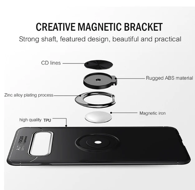 Galaxy S10 Metallic Finger Ring Holder Matte Case - Image 7