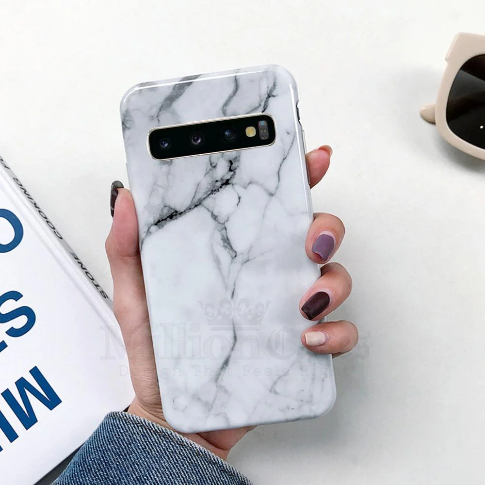 Galaxy S10 Plus Canvas Marble Texture Dazzle Gloss Case - Image 2