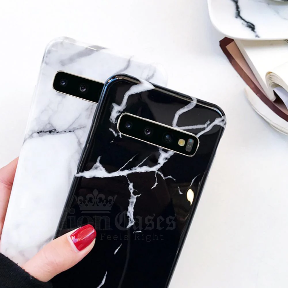 Galaxy S10 Plus Canvas Marble Texture Dazzle Gloss Case - Image 3