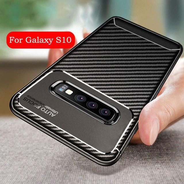 Galaxy S10 Plus Frosted Carbon Fiber Shockproof Soft Case - Image 2